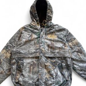 realtree camo hooded puffer hunting jacket size large